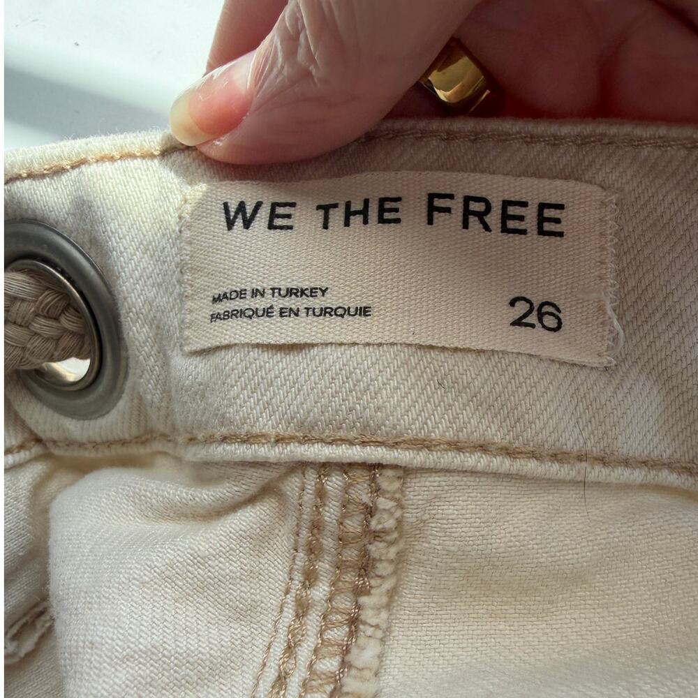 NWT We The Free Moxie Shorts Ivory Rope Belt Raw Hem Eyelet Size 26 - Picture 9 of 14